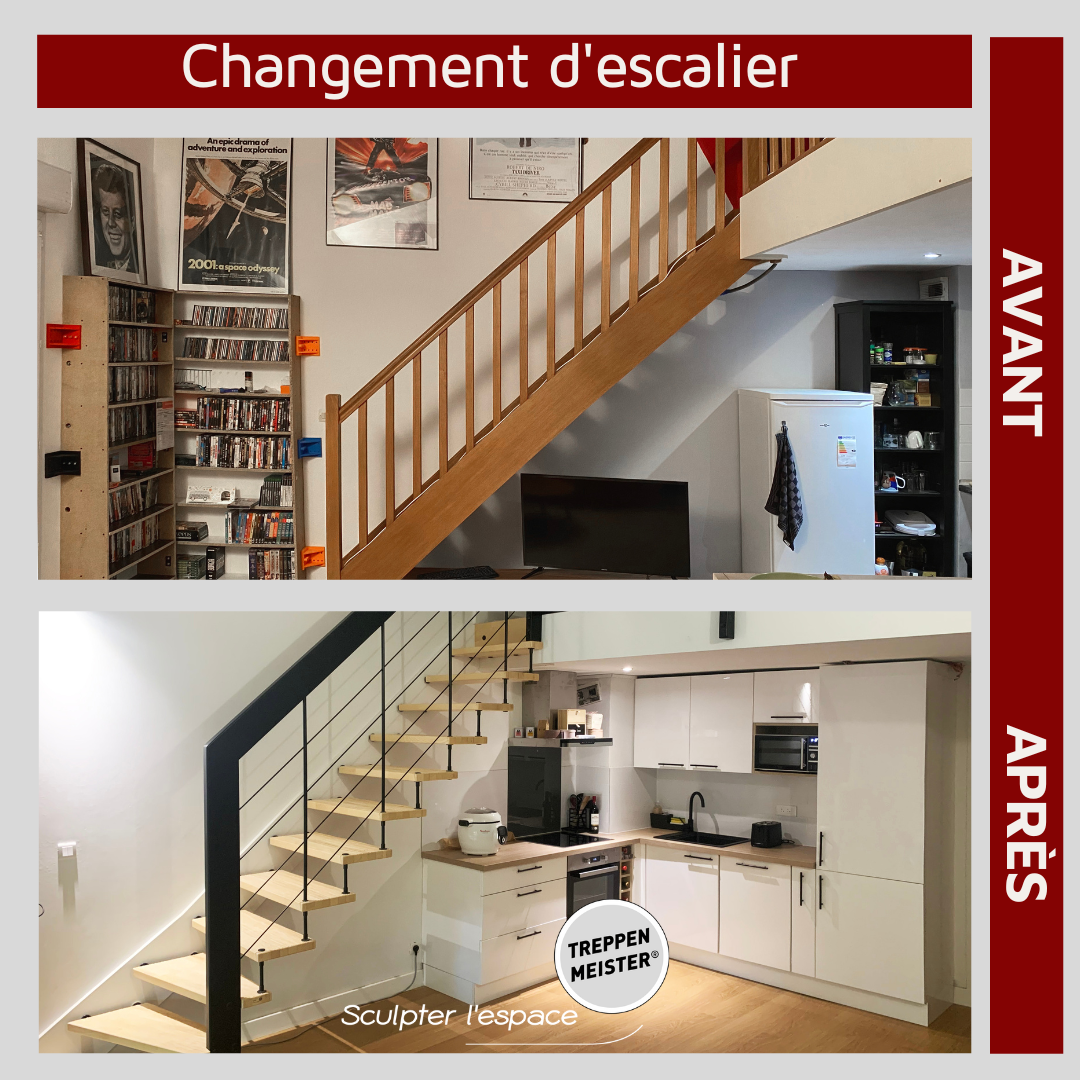 Remplacement d'un vieil escalier par un escalier design Treppenmeister